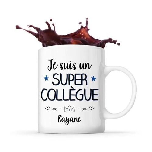 Mug - Rayane - Tasse Cadeau - Céramique - Blanc - Cylindrique