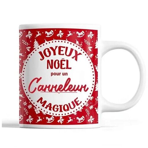Tasse Noël Carreleur Homme Rouge | Mug Prénom Idée Cadeau Secret Santa