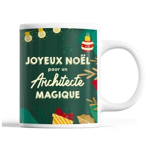 Mug - Noël - Architecte Homme - Vert - Céramique - 325 Ml
