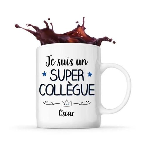 Mug - Oscar - Tasse Cadeau - Céramique - Blanc - Compatible Lave-Vaisselle