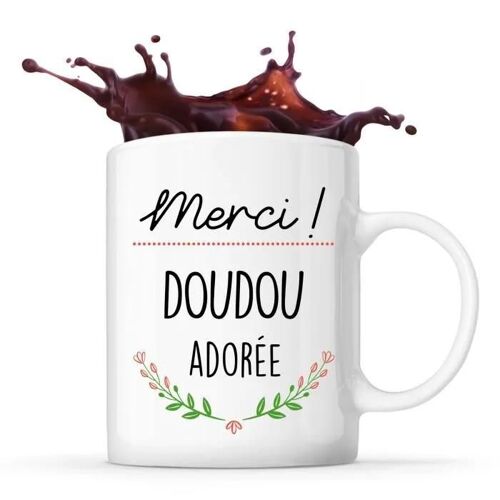 Mug Merci Doudou Adorée | Tasse Idée Cadeau Anniversaire Noël Saint Valentin
