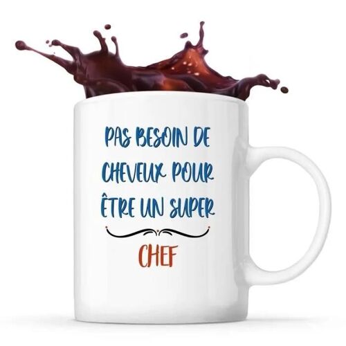 Mug Chef Pas Besoin De Cheveux | Tasse Cadeau Travail Métier Départ Retraite Collègue Anniversaire Noël