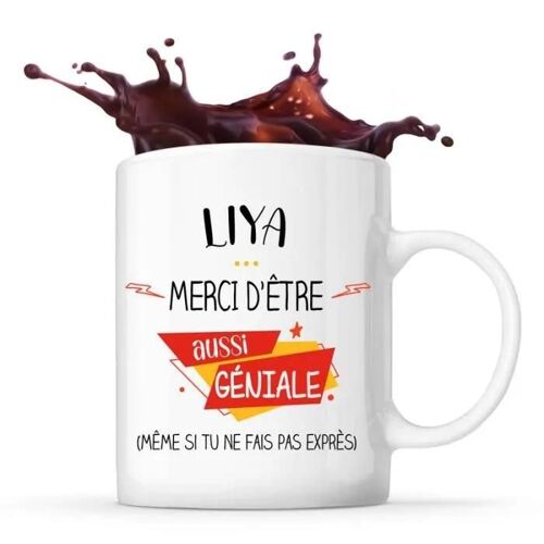Mug - Liya - Tasse Cadeau - Céramique - Blanc - Compatible Lave-Vaisselle
