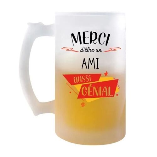 Chope Merci Ami Génial | Verre À Bière Pinte Idée Cadeau Anniversaire Noël Amitié
