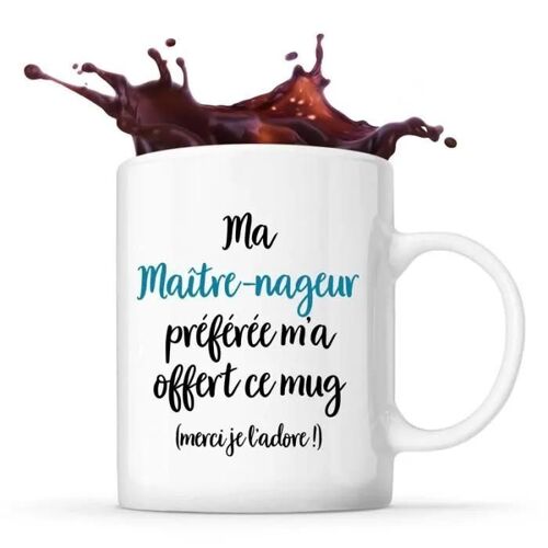 Mug Maître-Nageur Préférée | Tasse Cadeau Travail Métier Départ Retraite Collègue Anniversaire Noël