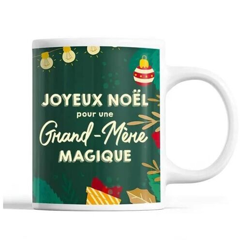 Mug - Grand-Mère - Noël - Céramique - Imprimé - 325 Ml - Vert