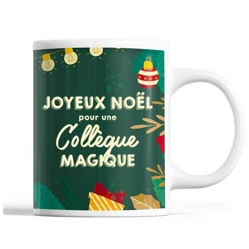 Mug - Noël - Collègue Femme - Vert - Céramique - 325 Ml