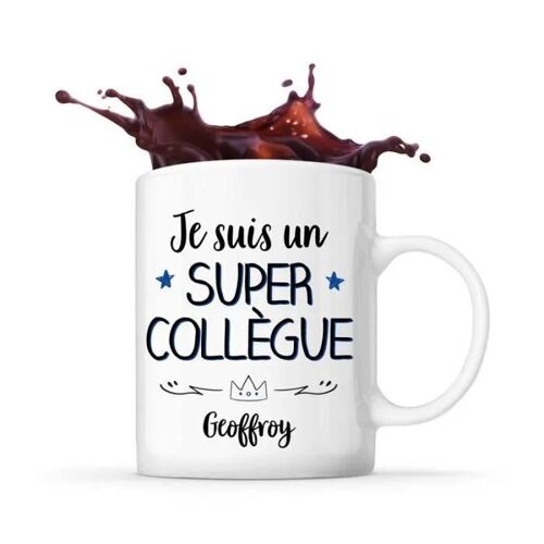 Mug - Geoffroy - Tasse Cadeau - Céramique - Blanc - Cylindrique