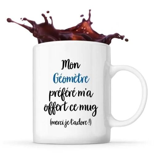 Mug - Géomètre Préféré - Céramique - Blanc - Cylindrique - 325 Ml