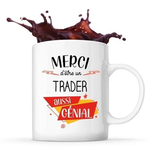 Mug Merci Trader Génial | Tasse Idée Cadeau Collègue Travail Retraite