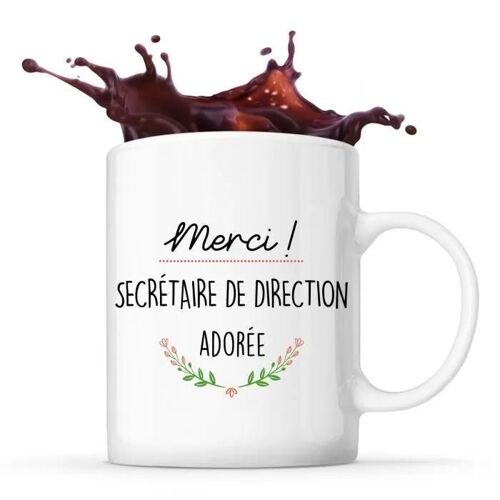 Mug Merci Secrétaire De Direction Adorée | Tasse Idée Cadeau Collègue Travail Retraite