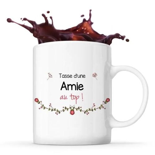 Mug Amie Au Top | Tasse Idée Cadeau Anniversaire Noël Amitié