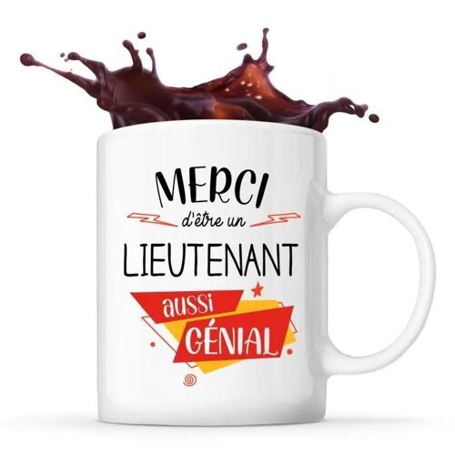 Mug Merci Lieutenant Génial | Tasse Idée Cadeau Collègue Travail Retraite