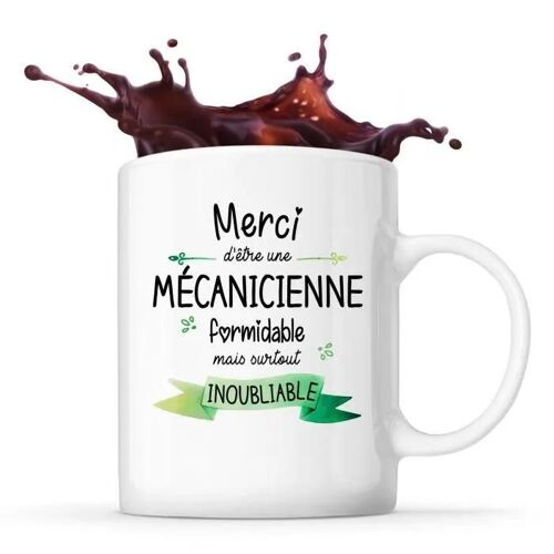 Mug Merci Mécanicienne Inoubliable | Tasse Idée Cadeau Collègue Travail Retraite