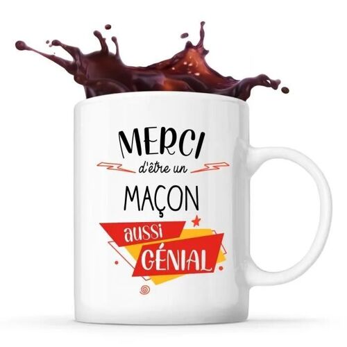 Mug Merci Maçon Génial | Tasse Idée Cadeau Collègue Travail Retraite