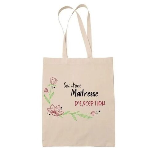 Tote Bag - Maitresse d'Exception - 10L - Coton Biologique - Réutilisable - Personnalisable