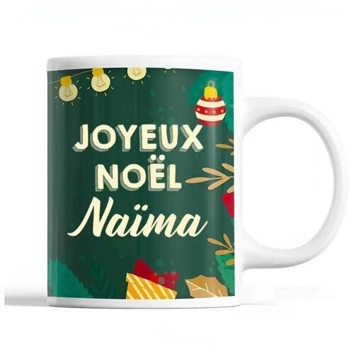 Tasse - Noël Naïma - Mug Prénom - Cadeau Secret Santa - Céramique Imprimé