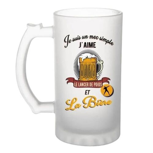 Chope De Bière Lancer De Poids Et Bière | Verre À Bière Pinte Cadeau Humour Alcool Et Sport Pour Fans De Lancer De Poids