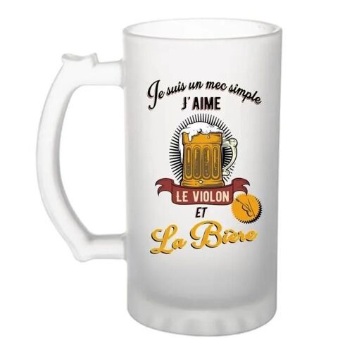 Chope De Bière Violon Et Bière | Verre À Bière Pinte Cadeau Humour Alcool Et Sport Pour Violoniste