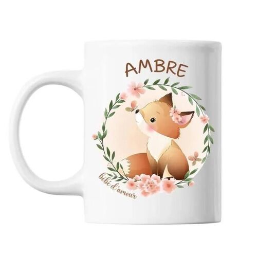 Mug Ambre Bébé D'amour Renard | Tasse Cadeau Bébé Enfant