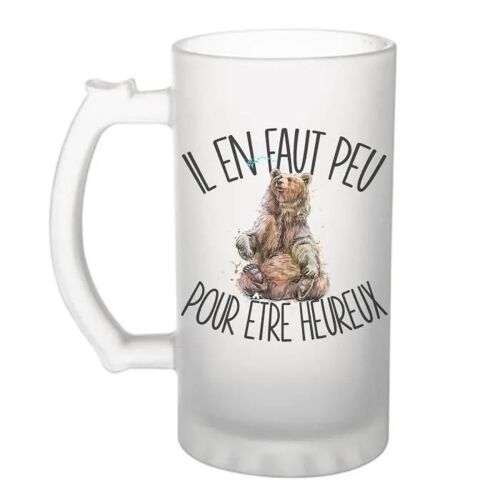 Chope De Bière Il En Faut Peu Pour Être Heureux | Verre À Bière Pinte Humour Alcool Idée Cadeau Fête Des Pères Anniversaire