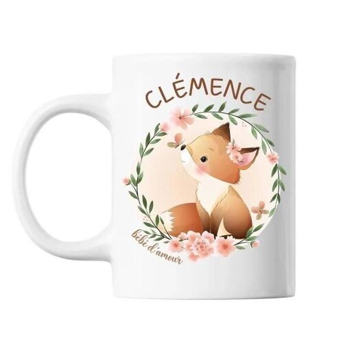 Mug - Bébé D'amour - Clémence - Céramique - 325 Ml - Imprimé Recto Verso