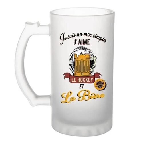 Chope De Bière Hockey Et Bière | Verre À Bière Pinte Cadeau Humour Alcool Et Sport Pour Hockeyeur