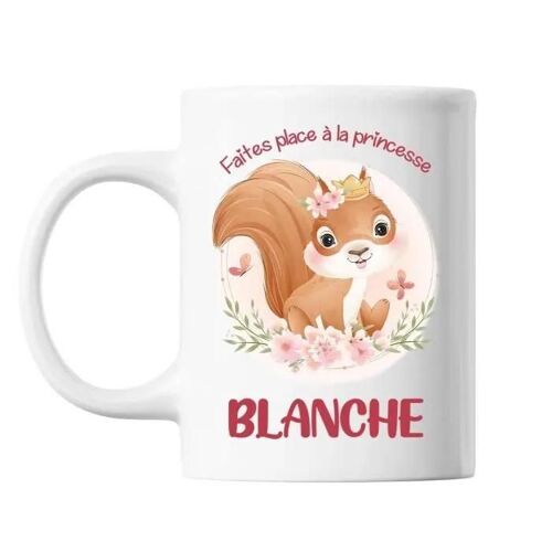 Mug - Blanche - Princesse Écureuil - Céramique - 325 Ml - Lave-Vaisselle Et Micro-Onde