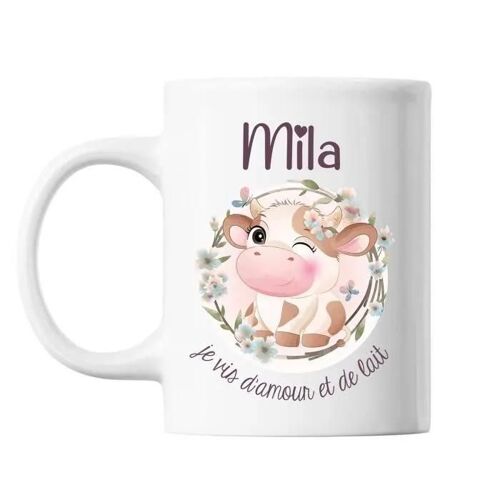 Mug - Mila - Amour Et Biberon - Céramique - 325 Ml - Résistant Lave-Vaisselle Et Micro-Onde