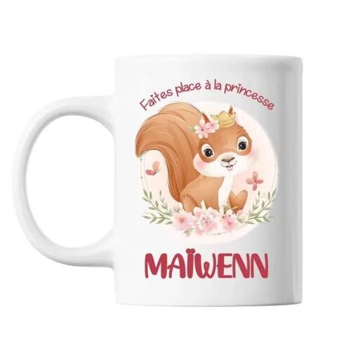 Mug - Maïwenn - Princesse Écureuil - Céramique - 325 Ml - Lave-Vaisselle Et Micro-Onde