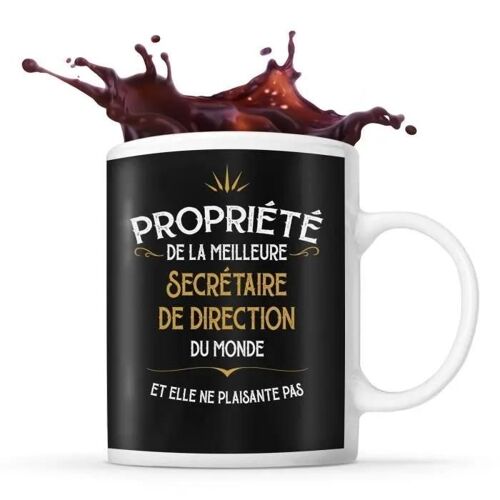Mug - Meilleure Secrétaire De Direction - Céramique - Imprimé Recto/Verso - 325 Ml - Résistant Lave-Vaisselle