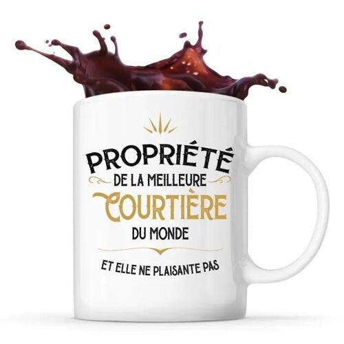 Mug Blanc Propriété De La Meilleure Courtière