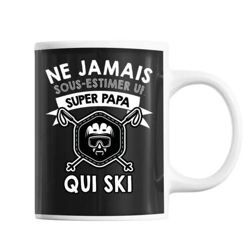 Mug Papa Ski Trentenaire | Tasse Drôle Pour Père Skieur | Idée Cadeau Anniversaire Noël Fête Des Pères