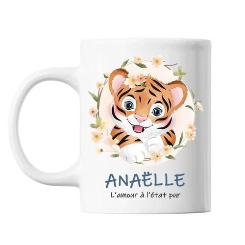 Mug - Anaëlle - Amour Pur Tigre - Céramique - 325 Ml - Lave-Vaisselle Et Micro-Onde