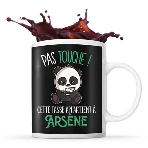 Tasse Arsène Pas Touche Panda | Mug Prénom Cadeau Anniversaire Humour