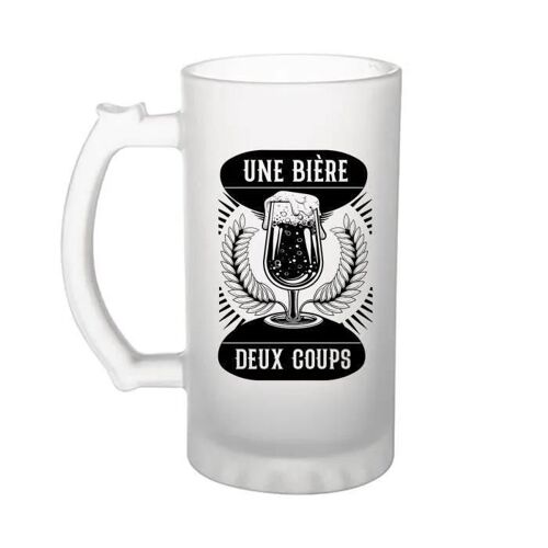 Chope De Bière Une Bière Deux Coups - Verre À Bière Humour