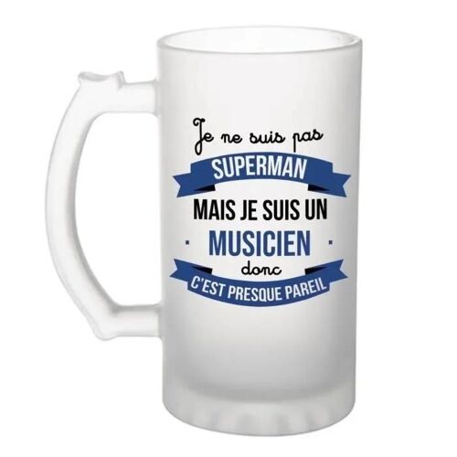 Chope De Bière Je Ne Suis Pas Superman, Je Suis Musicien | Verre À Bière Pinte Idée Cadeau Fête Des Pères Anniversaire
