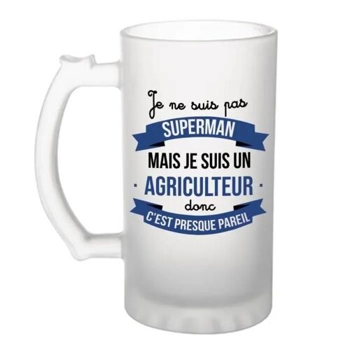 Chope De Bière Je Ne Suis Pas Superman, Je Suis Agriculteur | Verre À Bière Pinte Idée Cadeau Fête Des Pères Anniversaire