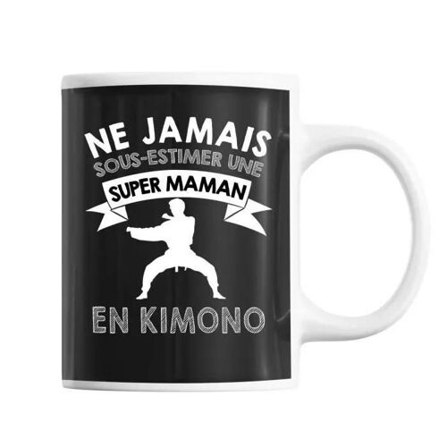 Mug - Maman Combat - Kimono Trentenaire - Céramique - 325 Ml - Imprimé Recto/Verso