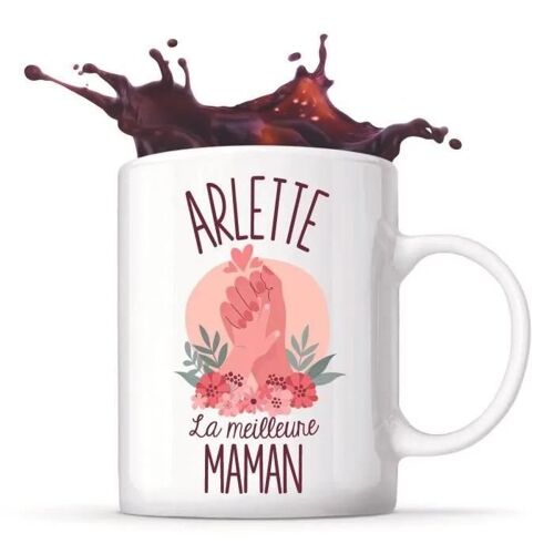 Mug - Arlette - La Meilleure Maman - Céramique - 325 Ml - Imprimé Recto/Verso