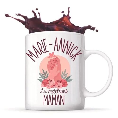 Mug - Marie-Annick - La Meilleure Maman - Céramique - 325 Ml - Imprimé Recto/Verso