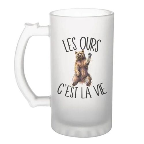 Chope De Bière Ours C'est La Vie | Verre À Bière Pinte Humour Alcool Idée Cadeau Fête Des Pères Anniversaire