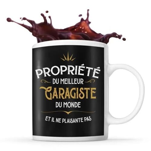 Mug - Meilleur Garagiste - Noir - Céramique - 325 Ml - Résistant Lave-Vaisselle Et Micro-Onde