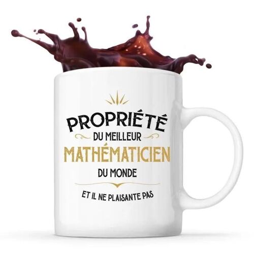 Mug - Meilleur Mathématicien - Céramique - Imprimé Recto/Verso - 325 Ml - Résistant Lave-Vaisselle