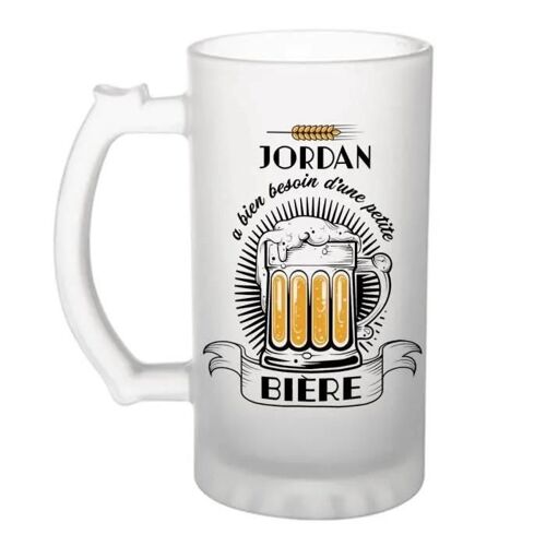 Chope De Bière - Jordan A Besoin D'une Bière - Verre À Bière Humour Idée Cadeau Fête Des Mères Anniversaire