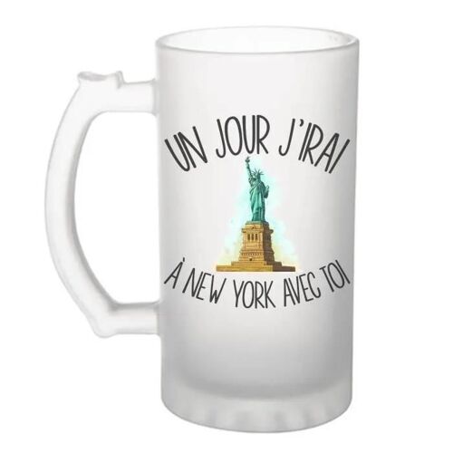 Chope De Bière New York Avec Toi C'est La Vie Musique | Verre À Bière Pinte Humour Alcool Idée Cadeau Fête Des Pères Anniversaire