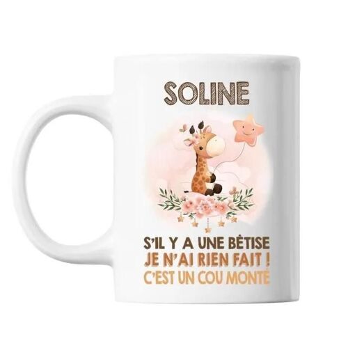 Mug - Soline - Cou Monté Girafe - Céramique - 325 Ml - Résistant Lave-Vaisselle & Micro-Onde
