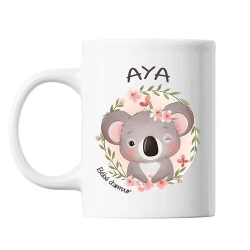 Mug Bébé D'amour Koala - Aya - Céramique - Blanc - 325 Ml - Lave-Vaisselle & Micro-Onde