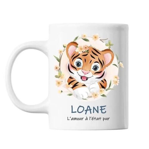 Mug - Loane - Amour Pur Tigre - Céramique - 325 Ml - Résistant Lave-Vaisselle & Micro-Onde
