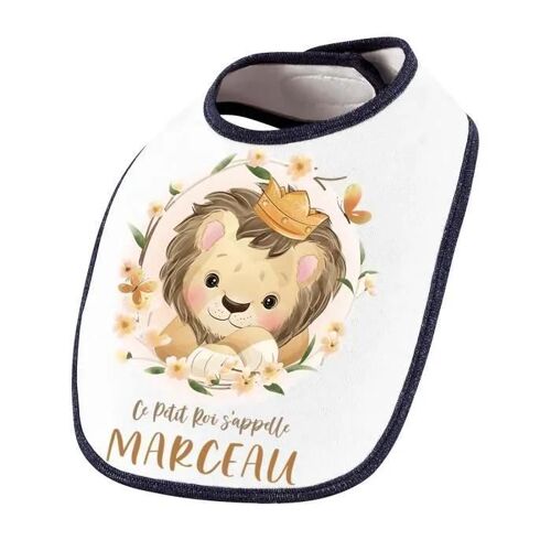 Bavoir Marceau Bébé Lion Roi | Cadeau Naissance Baby Shower Noël Anniversaire Enfant Nourrisson